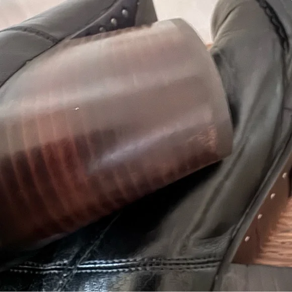 Frye Rory Scrunch Black Leather Boots 9 - Picture 5 of 15